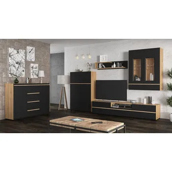 Obývací stěna Casarredo Obývací sestava CEFALU barva černá