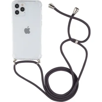 Transparentní kryt se šňůrkou pro iPhone 11 Pro Max - šedý