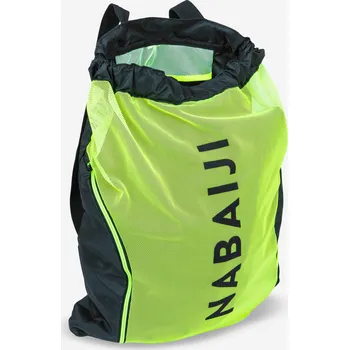 Sportovní taška DECATHLON Taška na plavání 900 síťovinová ZELENÁ|ČERNÁ|ŽLUTÁ