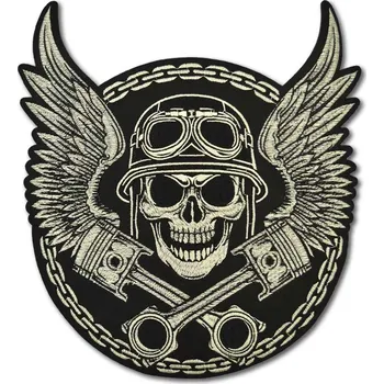 Nášivka Moto nášivka Piston Wings XXL na záda 31 cm x 28 cm