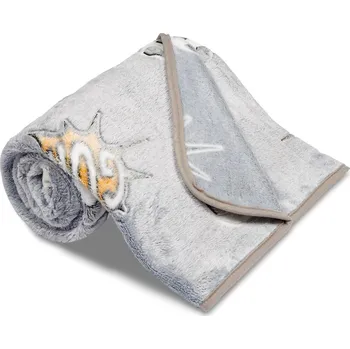 Dětská deka Sleep-well Dětská deka mikroplyš svítící ve tmě, 100x150cm, lemovaná stuhou - fotbal šedý