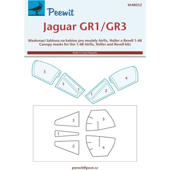 Plastikový model Peewit 1/48 Canopy mask Jaguar GR1/GR3 (AIRF/HELL/REV)