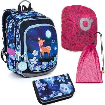 Školní batoh Velký školní set Topgal ENDY 23002 G - batoh + penál + pytlík na přezůvky + pláštěnka