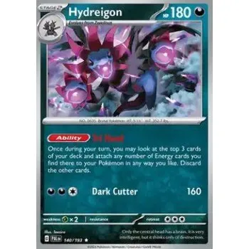 Sběratelská karetní hra Pokémon PAL 140/193 Hydreigon - Paldea Evolved Stav: Near Mint, Verze: HOLO