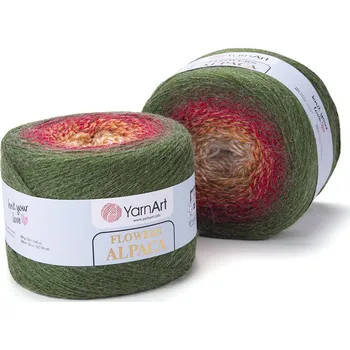Příze Yarn Art Flowers alpaca 420 smetanová, oranžová, červená, zelená