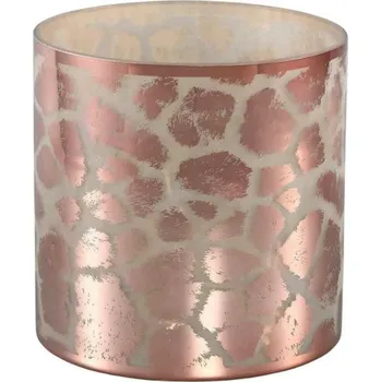Svícen Růžový skleněný svícen DESIREE GIRAFFE