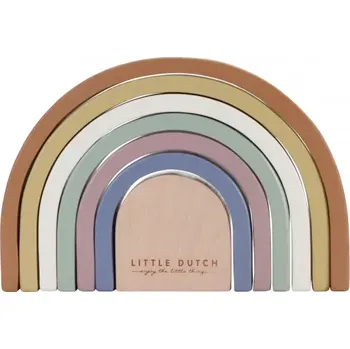 Dřevěná hračka Little Dutch Skládačka dřevěná duha Vintage (7100LD)