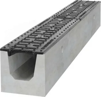 Odvodňovací žlab Gutta B125 H160 betonový žlab s litinovou mříží