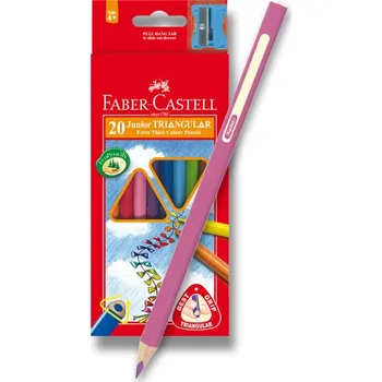 Výtvarná sada Pastelky Faber-Castell Junior Triangular - 20 barev + ořezávátko