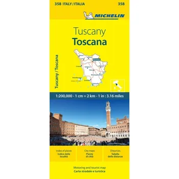 Cestování Toscana - Michelin Local Map 358 - Michelin