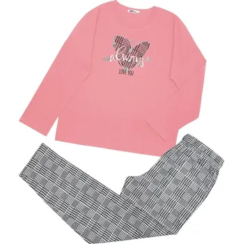 Pánské pyžamo Dámské pyžamo 165/053 lososová vzor - Karol 3XL