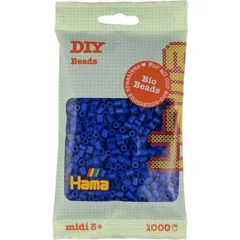 Dětské navlékací korálky Hama Midi - Bio korálky v sáčku modré - 1000 ks