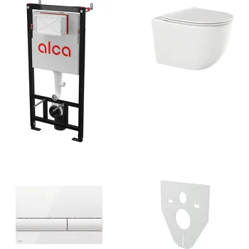 WC sada AKČNÍ SET 5v1 Alcadrain Sádromodul AM101/1120 + WC mísa INVENA TINOS