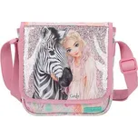 Taška přes rameno s flitry Top Model, Candy se zebrou, růžová