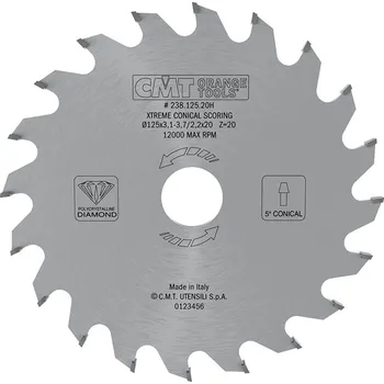 Pilový kotouč Cmt Xtreme Diamantový předřezový kotouč kónický - D120x3,1-3,7 d20 Z20
