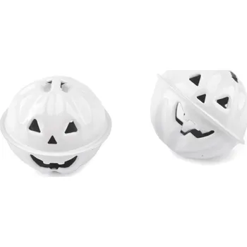 Vánoční dekorace Rolnička dýně halloween Ø30, 40 mm - (Ø40 mm) bílá (10 ks)