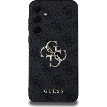 Pouzdro na mobilní telefon Zadní kryt Guess PU 4G Metal Logo pro Samsung Galaxy A35 5G, šedá