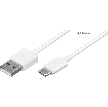 Počítač GOOBAY Kabel USB 2.0 USB A vidlice,USB C vidlice 0,1m bílá Žíla: Cu
