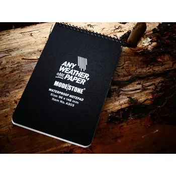 Voděodolný zápisník čtverečkovaný 96x148 mm, 30 listů - černý, Modestone