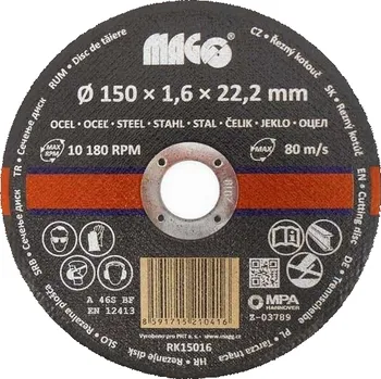 Řezný kotouč Magg kotouč řezný na ocel, nerez 150x1,6mm