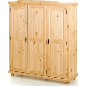 Šatní skříň Šatní skřín třídveřová -borovice masiv lakovaná - šířka 150 cm