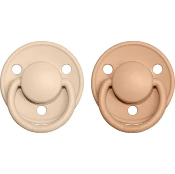 BIBS De Lux dudlík z přírodního kaučuku 2 ks Vanilla / Peach - velikost 1 (0-6m.)