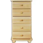 Masivní dřevěná komoda 5 zásuvek DN160 Nelakovaná