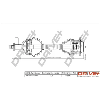 Poloosa kola Hnací hřídel Dr!ve+ DP2110.10.0887