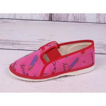 Dívčí bačkory Bačkůrky papučky bačkory HP Čechtín 555 tm. růžové s tužkami velikost: 33