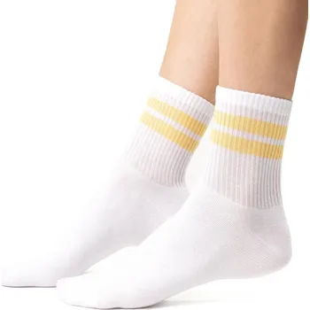 Dámské ponožky Bílé dámské ponožky s pruhy Art. 026 NA187, WHITE Velikost: 38/40