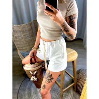 Dámské kraťasy Dámské teplákové kraťasy MFY bílé, VELIKOST UNI ( XS, S, M )