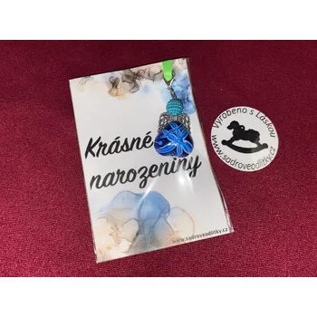 HandMade by VeJa Dárková karta - Krásné narozeniny s přívěškem