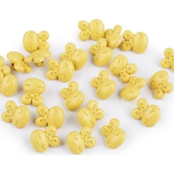 Galanterie Knoflík plastový, 13x16mm, zajíc, žlutý