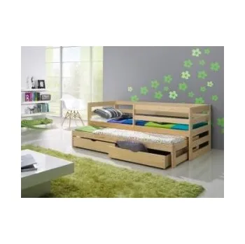 Dětská postel Dřevěná postel KAČKA 180X80cm s přistýlkou a úložným prostorem borovice masiv