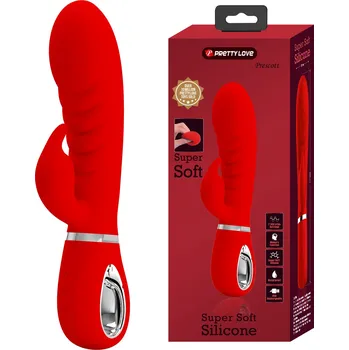Vibrátor Pretty Love Prescott Red Super Soft Silicone Dual Vibrator Red