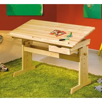Psací stůl Dětský rostoucí psací stůl Julia přírodní borovice masiv