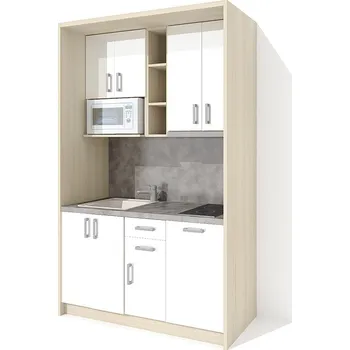 Kuchyňská linka Nabytekmorava Kuchyňská linka KL1 ke sklápěcí posteli barva lamina: akát/bílé dveře