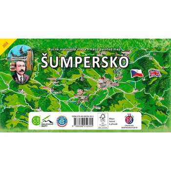 Malované mapy Šumpersko - Ručně malovaná mapa