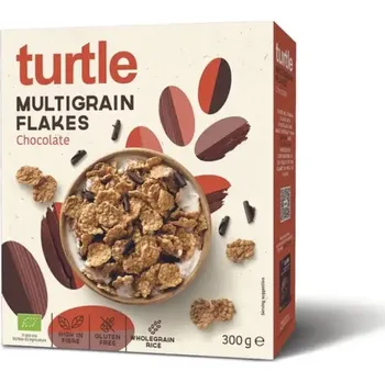 Turtle Cereálie Multigrain Flakes Chocolate bio vícezrnné cereálie s čokoládou 300 g