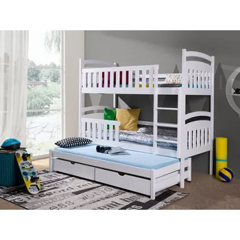 Dětská postel Patrová postel pro 3 osoby KASIA s úložným prostorem