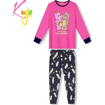Dívčí pyžamo Kugo MP1760 tm. růžové / tm. modré (dívčí pyžamo s medvídky Care Bears)