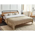 Deka béžová 220 x 240 cm ručně tkaná se střapci Beliani