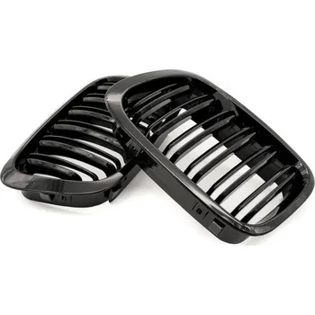 Tuning Maska chladiče BMW 3 E46 dvojitá lišta černý lesk