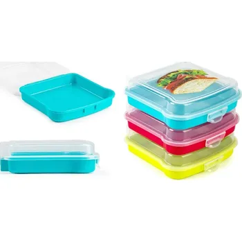 Svačinový box Box svačinový SANDWICH 14,8x14,8x4,2,mix barev