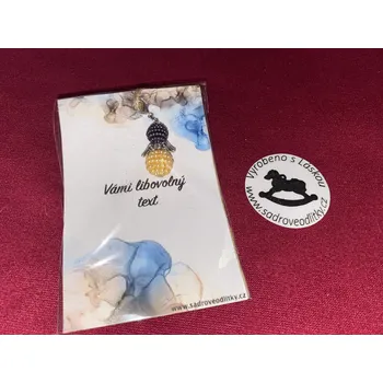 HandMade by VeJa Dárková karta - Vámi libovolný text s přívěškem