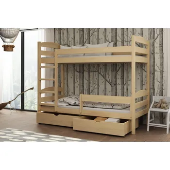 Dětská postel Patrová postel KAJTEK 04 80x200 cm borovice masiv s úložným prostorem