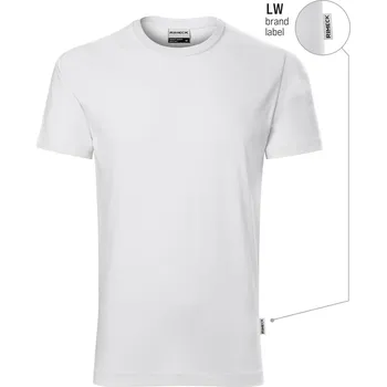 Pánské oblečení Rimeck Resist R01 – pánské pracovní tričko, 160 g/m², 100% předsrážená bavlna, praní až na 95 °C Barva: bílá 00 (brand label), Velikost: XL