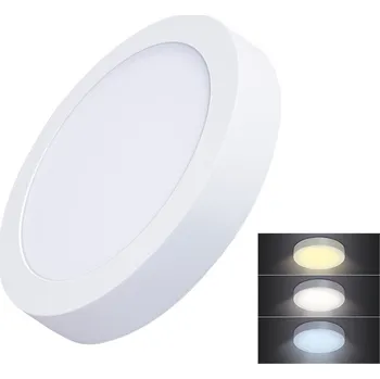 Solight LED mini panel CCT, přisazený, 18W, 1530lm, 3000K, 4000K, 6000K, kulatý