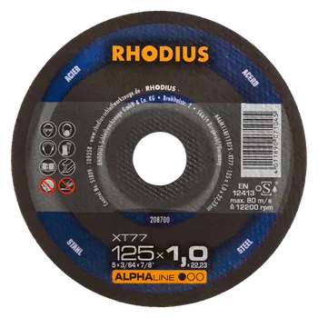 Řezný kotouč RHODIUS Extra tenký řezný kotouč XT77 125 x 1,0 x 22,23 ALPHAline