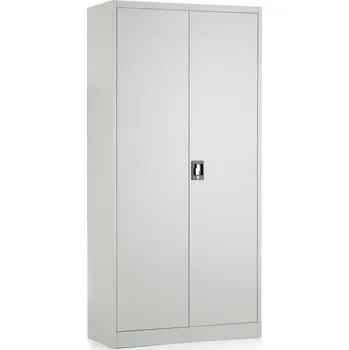 Policová skříň Plechová dílenská skříň montovaná, 1850 x 900 x 400 mm, 4 police, šedá